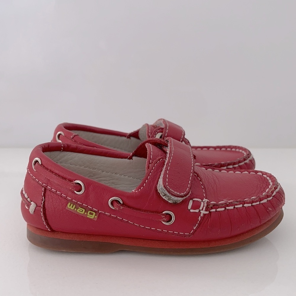 Marine W.A.G. Boys Red Moccasins Size 25 - Picture 2 of 9